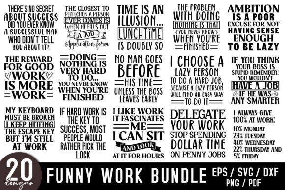 Funny Work SVG Bundle: A Lighthearted Embroidery Design for Real Projects
